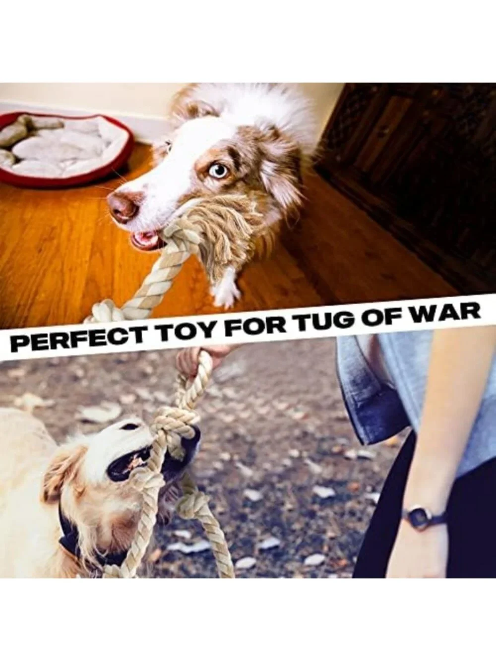 Durable Tug of War Dog Rope Toys for Large Dogs - Tough Chew Playtime Fun